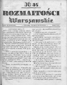 Rozmaitości Warszawskie : pismo dodatkowe do Gazety Korrespondenta Warszawskiego. 1835. Nr 34
