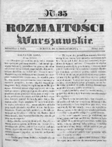 Rozmaitości Warszawskie : pismo dodatkowe do Gazety Korrespondenta Warszawskiego. 1835. Nr 35