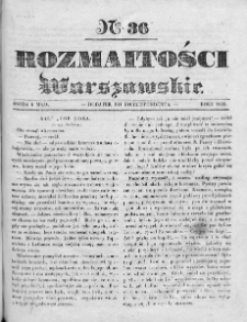 Rozmaitości Warszawskie : pismo dodatkowe do Gazety Korrespondenta Warszawskiego. 1835. Nr 36