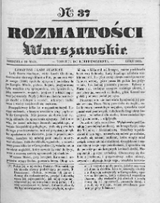 Rozmaitości Warszawskie : pismo dodatkowe do Gazety Korrespondenta Warszawskiego. 1835. Nr 37