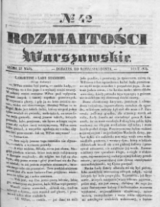 Rozmaitości Warszawskie : pismo dodatkowe do Gazety Korrespondenta Warszawskiego. 1835. Nr 42