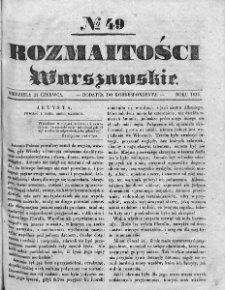 Rozmaitości Warszawskie : pismo dodatkowe do Gazety Korrespondenta Warszawskiego. 1835. Nr 49