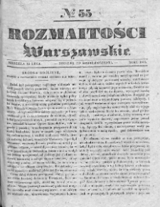 Rozmaitości Warszawskie : pismo dodatkowe do Gazety Korrespondenta Warszawskiego. 1835. Nr 55
