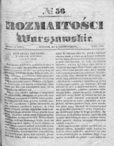 Rozmaitości Warszawskie : pismo dodatkowe do Gazety Korrespondenta Warszawskiego. 1835. Nr 56