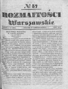 Rozmaitości Warszawskie : pismo dodatkowe do Gazety Korrespondenta Warszawskiego. 1835. Nr 57