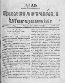 Rozmaitości Warszawskie : pismo dodatkowe do Gazety Korrespondenta Warszawskiego. 1835. Nr 59