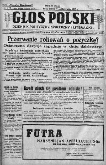 Głos Polski : dziennik polityczny, społeczny i literacki 7 październik 1927 nr 275