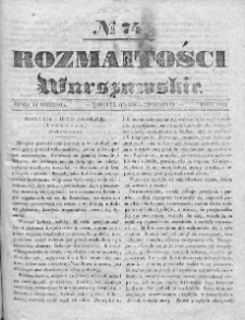 Rozmaitości Warszawskie : pismo dodatkowe do Gazety Korrespondenta Warszawskiego. 1835. Nr 74