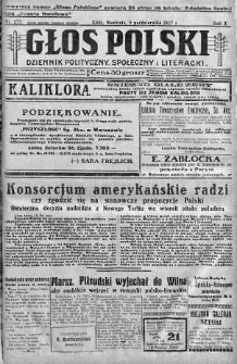 Głos Polski : dziennik polityczny, społeczny i literacki 9 październik 1927 nr 277