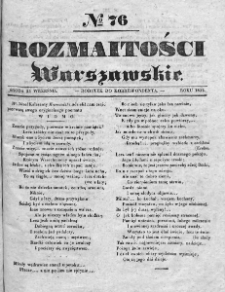 Rozmaitości Warszawskie : pismo dodatkowe do Gazety Korrespondenta Warszawskiego. 1835. Nr 76