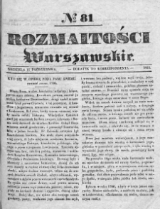Rozmaitości Warszawskie : pismo dodatkowe do Gazety Korrespondenta Warszawskiego. 1835. Nr 81