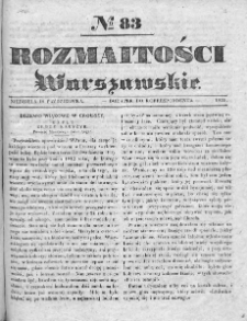 Rozmaitości Warszawskie : pismo dodatkowe do Gazety Korrespondenta Warszawskiego. 1835. Nr 83