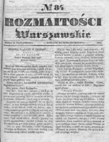 Rozmaitości Warszawskie : pismo dodatkowe do Gazety Korrespondenta Warszawskiego. 1835. Nr 84