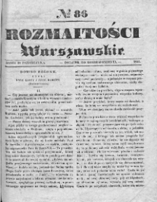Rozmaitości Warszawskie : pismo dodatkowe do Gazety Korrespondenta Warszawskiego. 1835. Nr 86