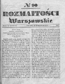 Rozmaitości Warszawskie : pismo dodatkowe do Gazety Korrespondenta Warszawskiego. 1835. Nr 90