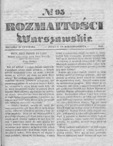 Rozmaitości Warszawskie : pismo dodatkowe do Gazety Korrespondenta Warszawskiego. 1835. Nr 96