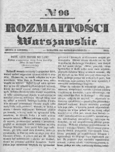 Rozmaitości Warszawskie : pismo dodatkowe do Gazety Korrespondenta Warszawskiego. 1835. Nr 96