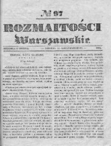 Rozmaitości Warszawskie : pismo dodatkowe do Gazety Korrespondenta Warszawskiego. 1835. Nr 97