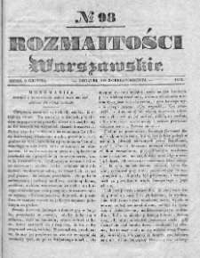 Rozmaitości Warszawskie : pismo dodatkowe do Gazety Korrespondenta Warszawskiego. 1835. Nr 98