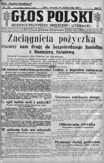 Głos Polski : dziennik polityczny, społeczny i literacki 13 październik 1927 nr 281