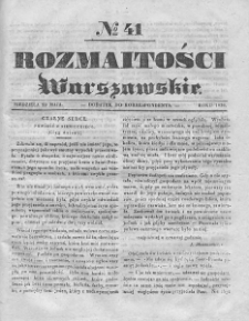 Rozmaitości Warszawskie : pismo dodatkowe do Gazety Korrespondenta Warszawskiego. 1836. Nr 41
