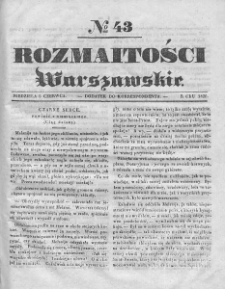 Rozmaitości Warszawskie : pismo dodatkowe do Gazety Korrespondenta Warszawskiego. 1836. Nr 43