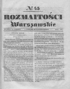 Rozmaitości Warszawskie : pismo dodatkowe do Gazety Korrespondenta Warszawskiego. 1836. Nr 45