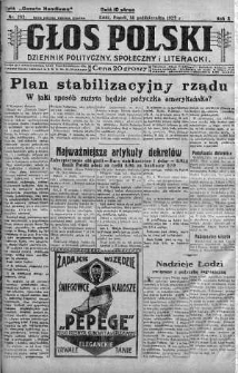 Głos Polski : dziennik polityczny, społeczny i literacki 14 październik 1927 nr 282