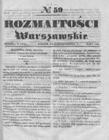 Rozmaitości Warszawskie : pismo dodatkowe do Gazety Korrespondenta Warszawskiego. 1836. Nr 59