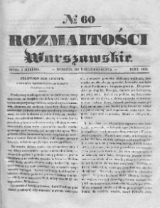Rozmaitości Warszawskie : pismo dodatkowe do Gazety Korrespondenta Warszawskiego. 1836. Nr 60