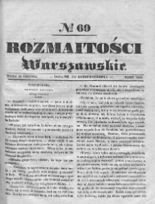 Rozmaitości Warszawskie : pismo dodatkowe do Gazety Korrespondenta Warszawskiego. 1836. Nr 69
