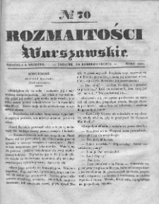 Rozmaitości Warszawskie : pismo dodatkowe do Gazety Korrespondenta Warszawskiego. 1836. Nr 70