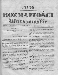 Rozmaitości Warszawskie : pismo dodatkowe do Gazety Korrespondenta Warszawskiego. 1836. Nr 72