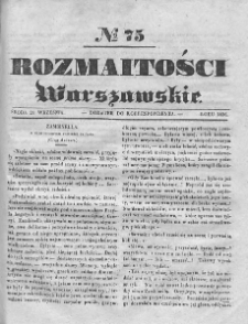 Rozmaitości Warszawskie : pismo dodatkowe do Gazety Korrespondenta Warszawskiego. 1836. Nr 75