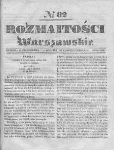 Rozmaitości Warszawskie : pismo dodatkowe do Gazety Korrespondenta Warszawskiego. 1836. Nr 82