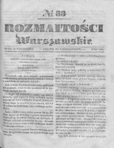 Rozmaitości Warszawskie : pismo dodatkowe do Gazety Korrespondenta Warszawskiego. 1836. Nr 83