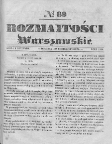 Rozmaitości Warszawskie : pismo dodatkowe do Gazety Korrespondenta Warszawskiego. 1836. Nr 89
