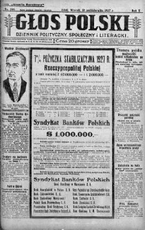 Głos Polski : dziennik polityczny, społeczny i literacki 18 październik 1927 nr 286