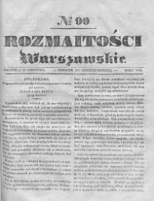 Rozmaitości Warszawskie : pismo dodatkowe do Gazety Korrespondenta Warszawskiego. 1836. Nr 90