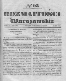 Rozmaitości Warszawskie : pismo dodatkowe do Gazety Korrespondenta Warszawskiego. 1836. Nr 93