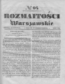 Rozmaitości Warszawskie : pismo dodatkowe do Gazety Korrespondenta Warszawskiego. 1836. Nr 94