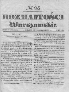Rozmaitości Warszawskie : pismo dodatkowe do Gazety Korrespondenta Warszawskiego. 1836. Nr 95