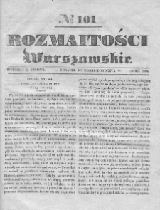 Rozmaitości Warszawskie : pismo dodatkowe do Gazety Korrespondenta Warszawskiego. 1836. Nr 101