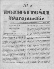 Rozmaitości Warszawskie : pismo dodatkowe do Gazety Korrespondenta Warszawskiego. 1837. Nr 2