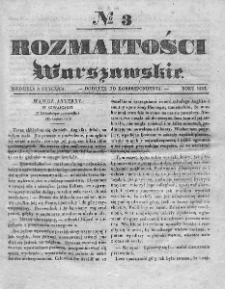 Rozmaitości Warszawskie : pismo dodatkowe do Gazety Korrespondenta Warszawskiego. 1837. Nr 3