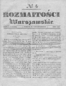 Rozmaitości Warszawskie : pismo dodatkowe do Gazety Korrespondenta Warszawskiego. 1837. Nr 4