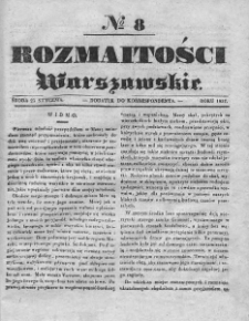 Rozmaitości Warszawskie : pismo dodatkowe do Gazety Korrespondenta Warszawskiego. 1837. Nr 8