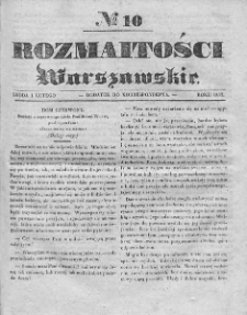 Rozmaitości Warszawskie : pismo dodatkowe do Gazety Korrespondenta Warszawskiego. 1837. Nr 10