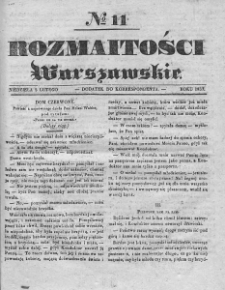 Rozmaitości Warszawskie : pismo dodatkowe do Gazety Korrespondenta Warszawskiego. 1837. Nr 11