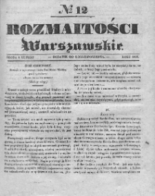 Rozmaitości Warszawskie : pismo dodatkowe do Gazety Korrespondenta Warszawskiego. 1837. Nr 12